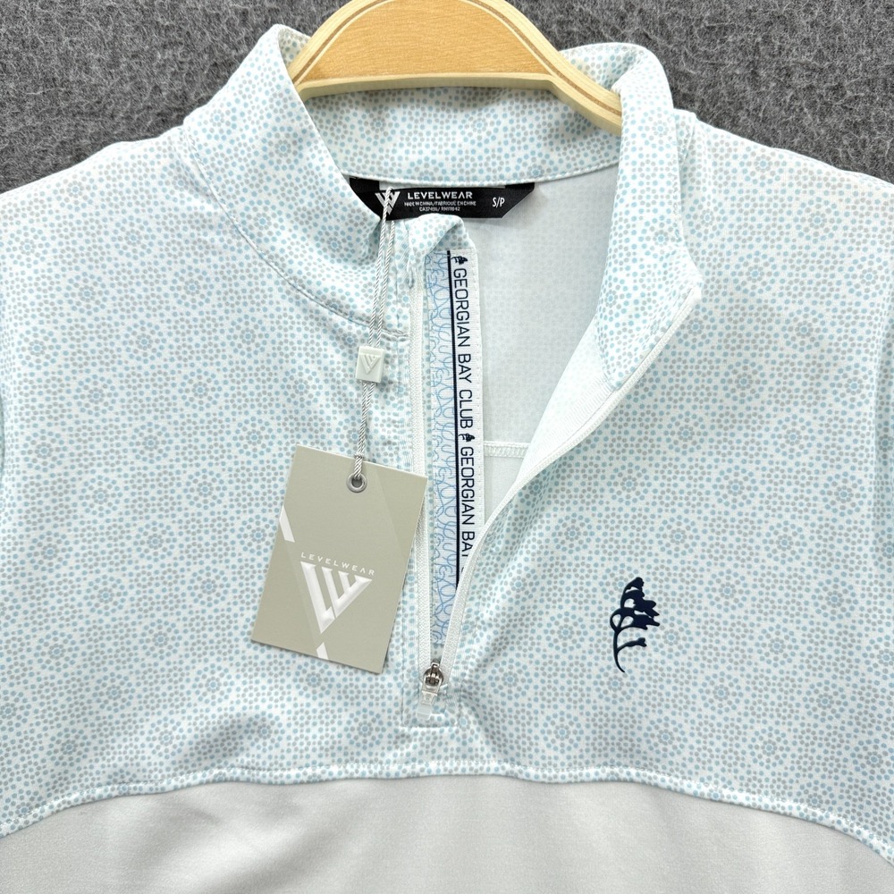 Levelwear Womens Small Blue White Georgian Bay Club 1/4 Zip Golf Pullover JL08L - Picture 2 of 9